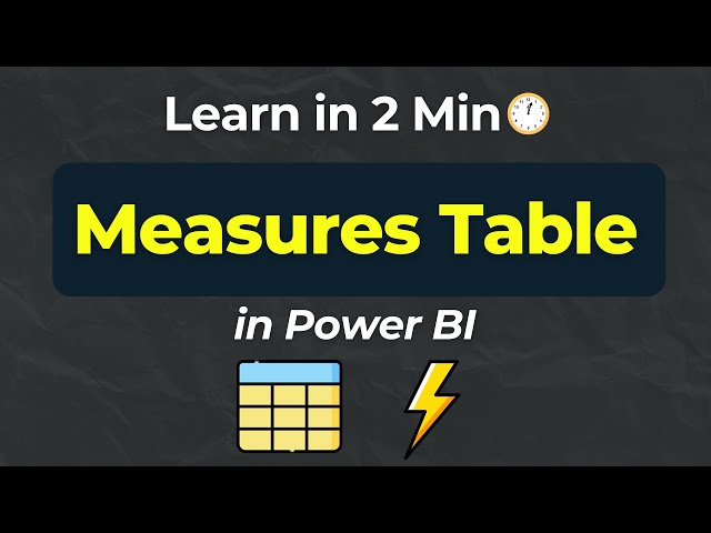How to Create a Measures Table in Power BI