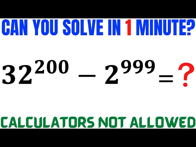 Get answer quickly by using these Tips and Tricks | Learn how to manipulate (32^200)-(2^999)