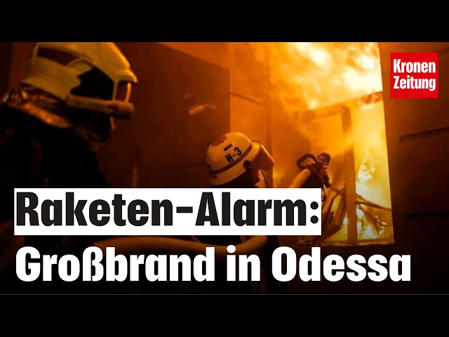 Rakete löste Großbrand in Hafenstadt Odessa aus | krone.tv NEWS