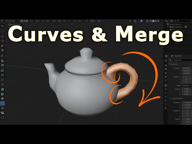 Blender 2.8 - Curve Modeling & Merge Objects (Beginners Crash Course)