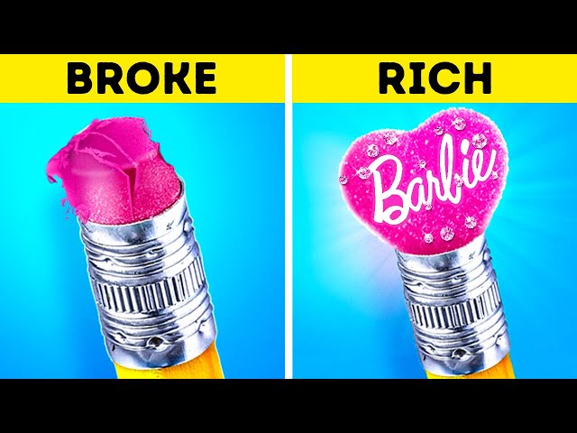 RICH VS BROKE BARBIE MAKEOVER || DIY Doll Transformation! Cool Ideas And Tips By 123 GO! Genius