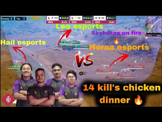 Horaa Esports most important 14 kill chicken dinner🔥| PUBG MOBILE RUTHLESS CLASH OF GIANTS SEASON 4|