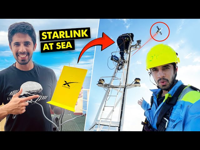 We got ELON MUSK’s Internet on the Ship - Starlink 94mbps speed at Sea!