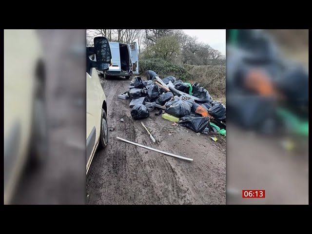 Villagers catch fly-tippers dumping rubbish and block their escape (UK) 13/Feb/2024