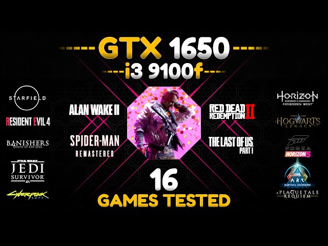 i3 9100f + GTX 1650 - Test in 16 Games