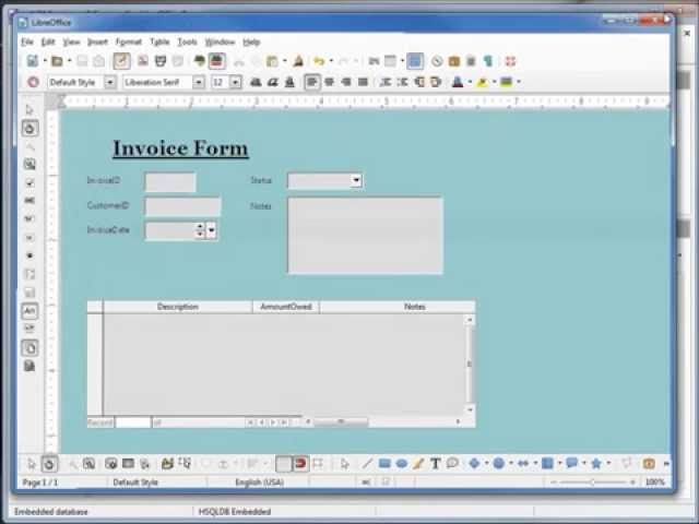 LibreOffice Base (74) Home Invoice pt2 Forms