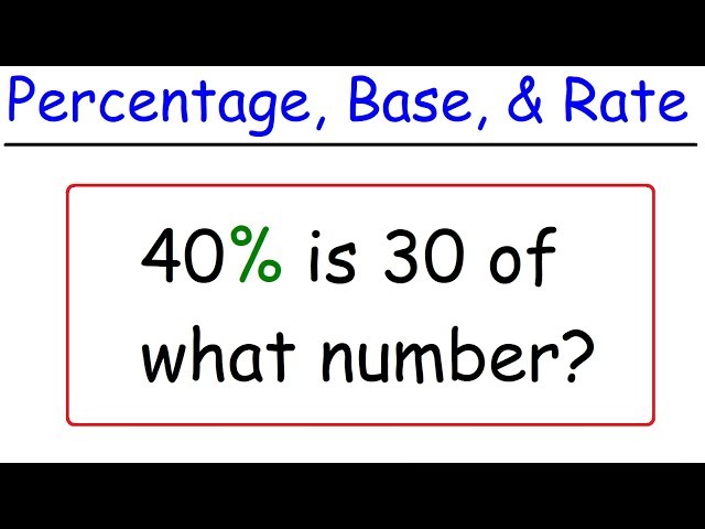 Percentage, Base, and Rate Problems