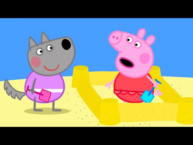 Peppa Pig Make Sandcastles At The Beach | Peppa Pig Official Channel Family Kids Cartoons