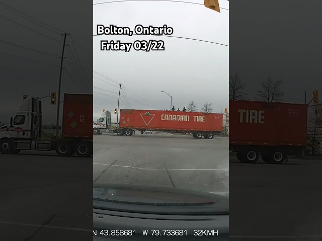 Truck runs red #dashcam #brampton   #closecall