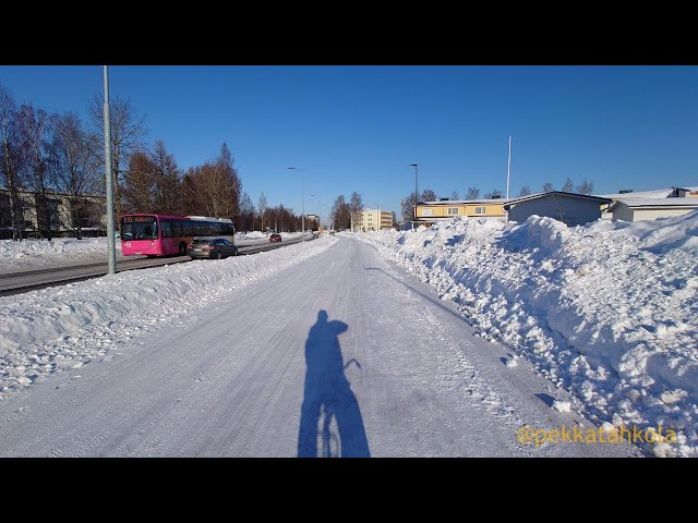Sunny morning ride bicycle live stream in -26°C, part 1
