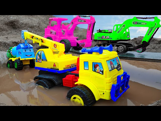 Crane truck, Excavator rescue, Concrete mixer truck, Sand dump truck, Crocodile