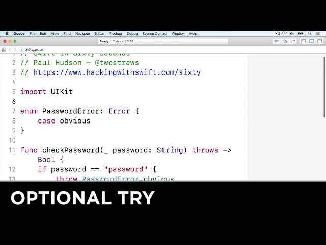 Optional try – Swift in Sixty Seconds