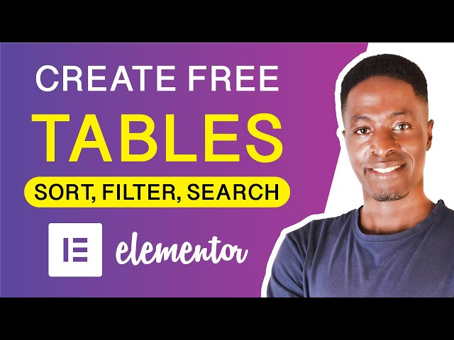 ELEMENTOR TABLES TUTORIAL: Create Free Data Tables in Elementor with search and filters