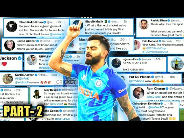 Top Celebrities react to Virat Kohli's 82(53) vs Pakistan Part-2 | India vs Pak | T20 World cup 2022