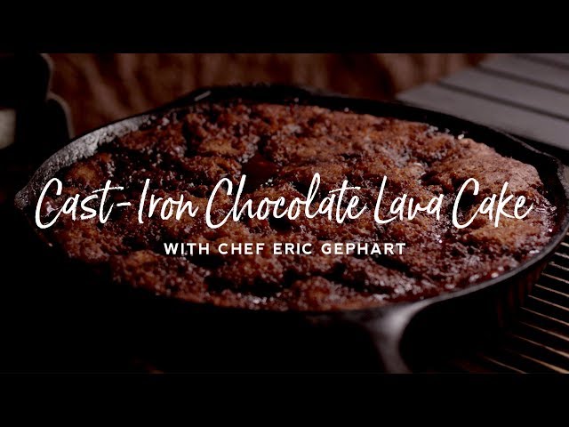 Cast Iron Chocolate Lava Cake on the Kamado Joe Classic II