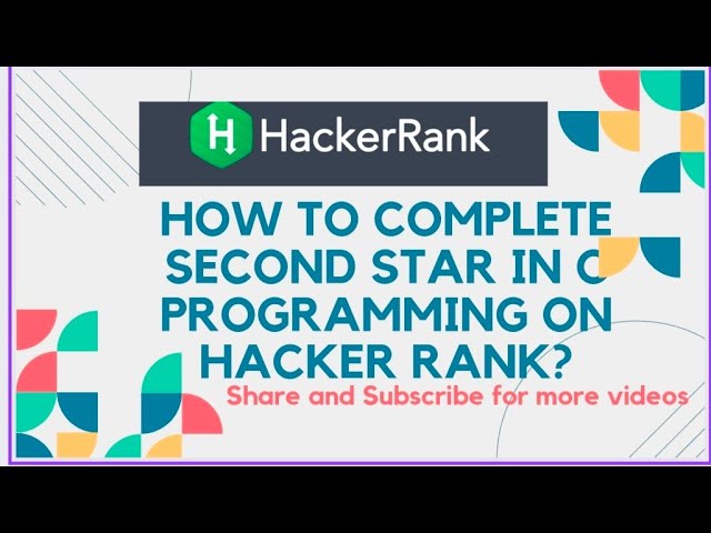 How to complete second star in c programming on Hacker Rank?