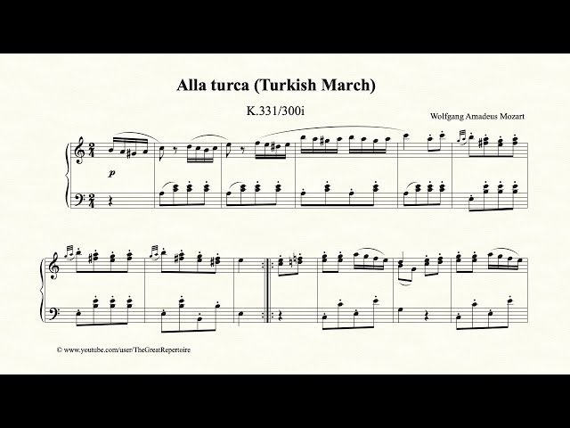Mozart, Turkish March, (Rondo Alla Turca)