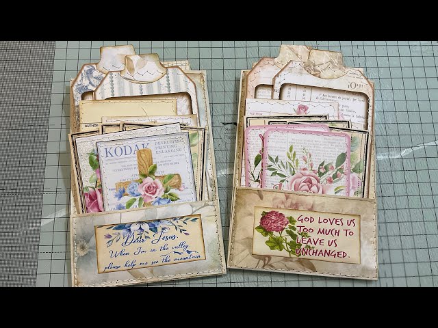 Pink and Blue Prayer stuffed  Envelopes with Ephemera for sale in my KoFi Shop