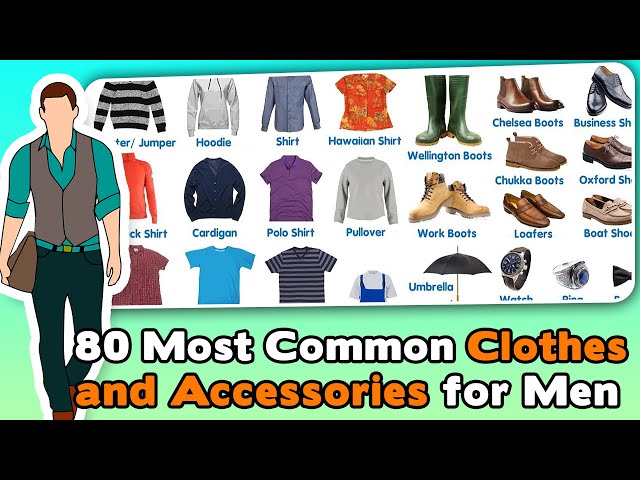 80 Most Common Clothes and Accessories for Men | Learn English Vocabulary