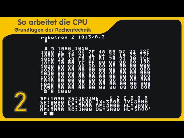 Fundamentals of computing technology Part 2 - How the CPU works, machine code on the Z80 / U880