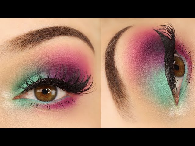 Beginner Turquoise to Pink Eye Makeup Tutorial! || KELLI MARISSA