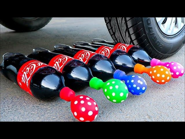 EXPERIMENT  Car vs Coca Cola with Balloons   Crushing Crunchy & Soft Things by Car!