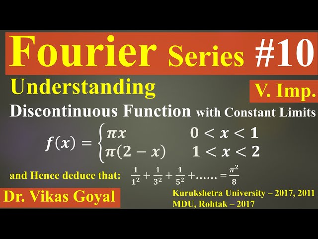 Fourier Series #10 (V.Imp) | Change of Interval | Constant Limits #FourierSeries  #BScMaths