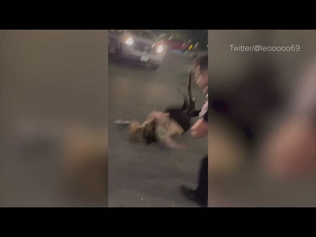 Viral video shows security guard slamming woman to the pavement in parking lot brawl