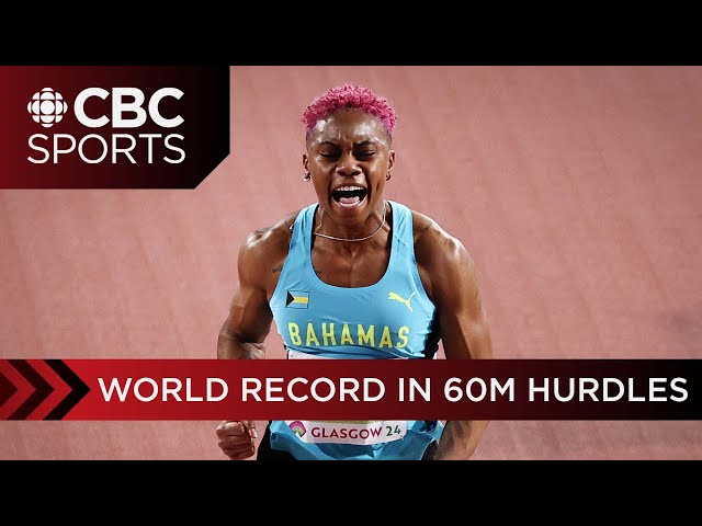 Devynne Charlton reacts to setting world record in 60m hurdles | CBC Sports