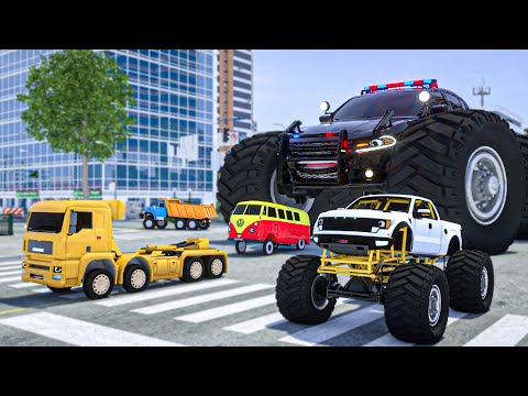 Fire Truck Frank Helps Taxi | Monster Truck was Eaten by an Alien | Wheel City Heroes (WCH)