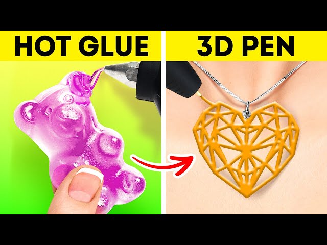 HOT GLUE vs 3D PEN || Incredible Crafts With 3D Pen And Cute Glue Gun DIYs