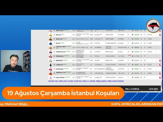 KOŞTURAN TV | 19 Ağustos Cuma İstanbul At Yarışı Yorumları