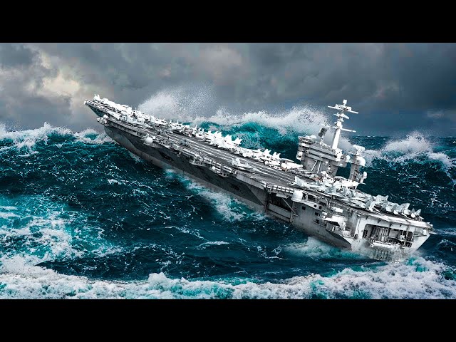 Why MONSTER WAVES Can't Sink US Navy's LARGEST Aircraft Carriers During Rough Seas