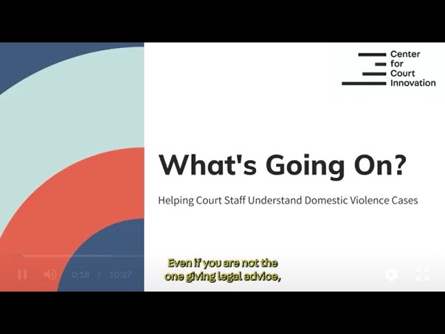 Helping Court Staff Understand Domestic Violence Cases - Part I - What's Going On?