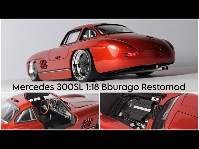 Mercedes Benz 300SL V8 Restomod 1/18 Bburago complete restoration