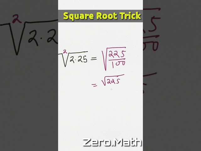 Square root trick #shorts #shortsfeed #mathstricks #math #shortvideo