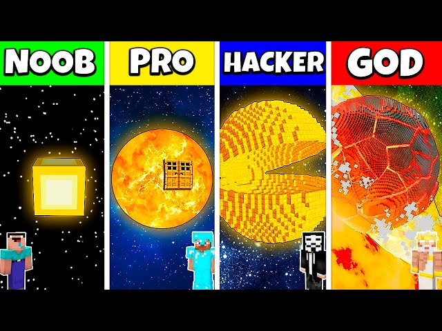 INSIDE SUN PLANET HOUSE BUILD CHALLENGE - Minecraft Battle NOOB vs PRO vs HACKER vs GOD / Animation