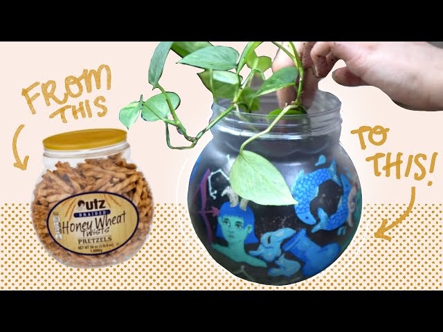 Upcycling a Plastic Tub into a Planter! Drawing Zodiac Signs with Posca Markers