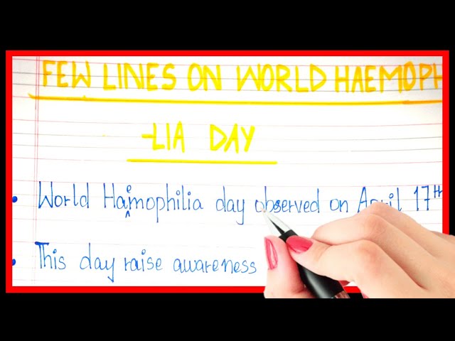 10 lines on world Haemophilia day in English | Essay on world Haemophilia day in English