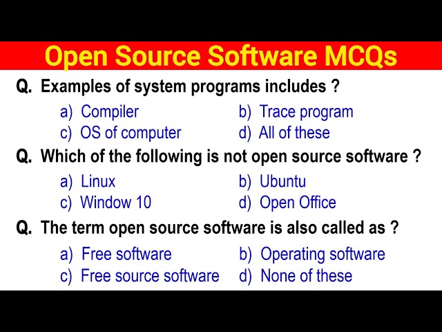 Software and Open Source Technologies MCQs