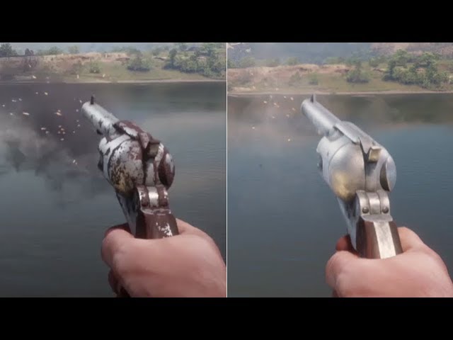 Red Dead Redemption 2 - Dirty vs Clean Weapon Comparison - Sounds, Reloads, Cleaning Animations