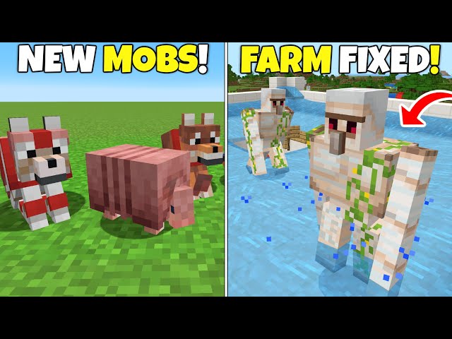 NEW MOBS & FEATURES! New Dogs & Armor, Iron Farm Fix & More! Minecraft Armored Paws Update (1.20.80)