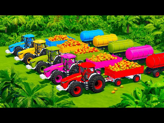 LOAD AND TRANSPORT PAPAYA FRUITS WITH JOHN DERRE & VALTRA TRACTORS - Farming Simulator 22