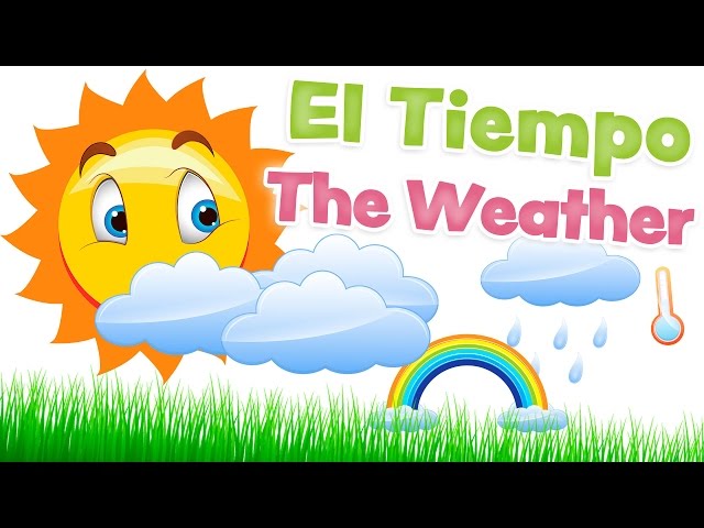 THE WEATHER in english and spanish - Vocabulary of climate and meteorology for kids