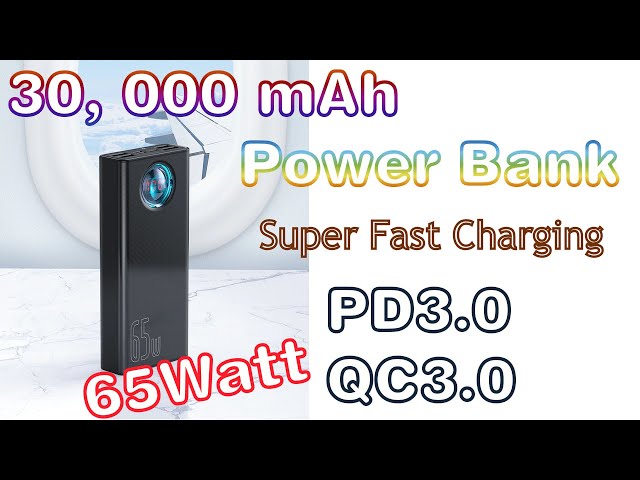 Baseus 65W Power Bank 30000 mAh PD3.0 QC3.0 iP Charger