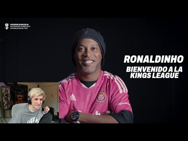 xQc reacts to Ronaldinho  on Ibai's team at The Kings League