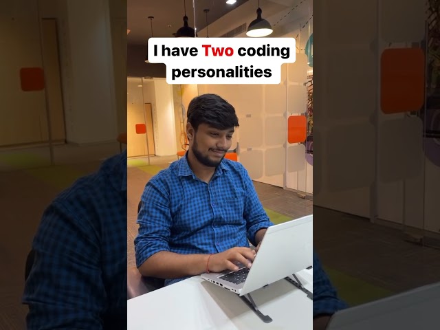 My two coding personalities | Coding Humor | Coding Ninjas | Life of a coder #shorts #funnyshorts