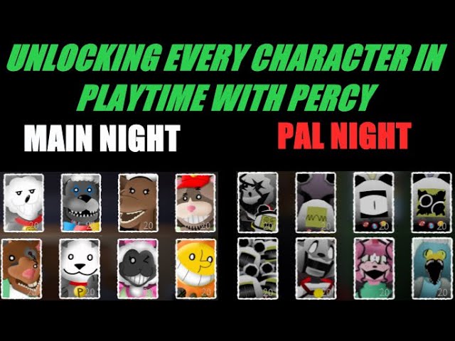 Unlocking All The Custom Night Characters In Playtime with Percy!!