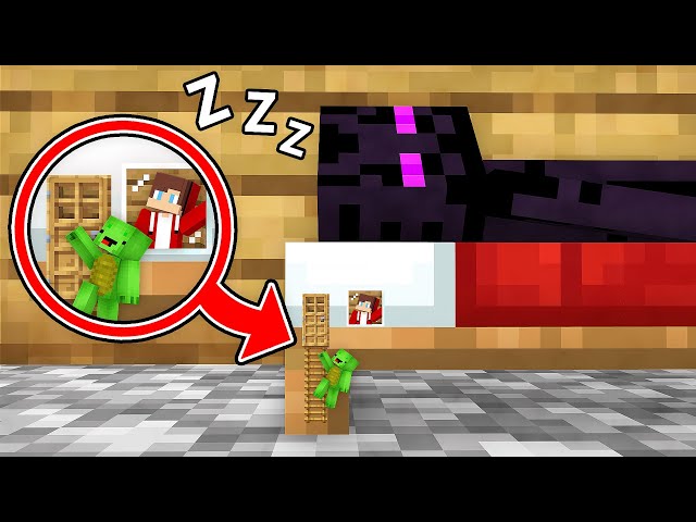 Mikey and JJ Built a House inside Enderman’s BED in Minecraft (Maizen)