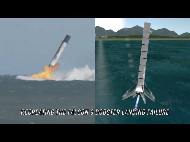 Recreating the Falcon 9 booster landing failure in Kerbal Space Program